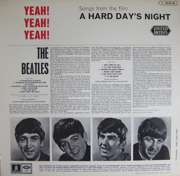 The Beatles : Yeah! Yeah! Yeah! (A Hard Day's Night) - Originals From The United Artists Picture (LP, Album, RE, Ast)