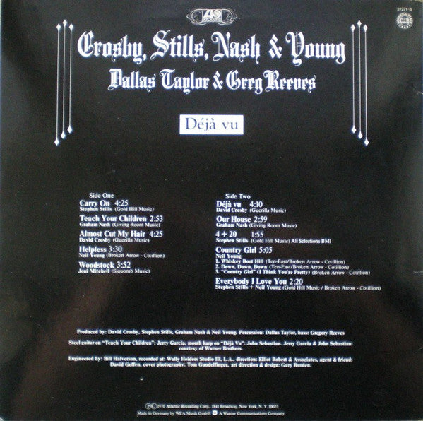 Crosby, Stills, Nash & Young : Déjà Vu (LP, Album, Club, RE)