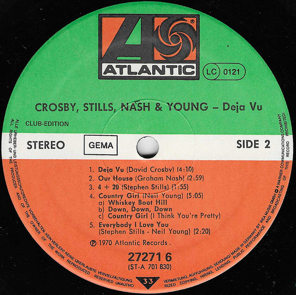 Crosby, Stills, Nash & Young : Déjà Vu (LP, Album, Club, RE)
