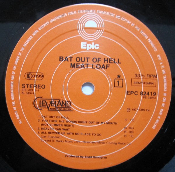 Meat Loaf : Bat Out Of Hell (LP, Album, Pri)