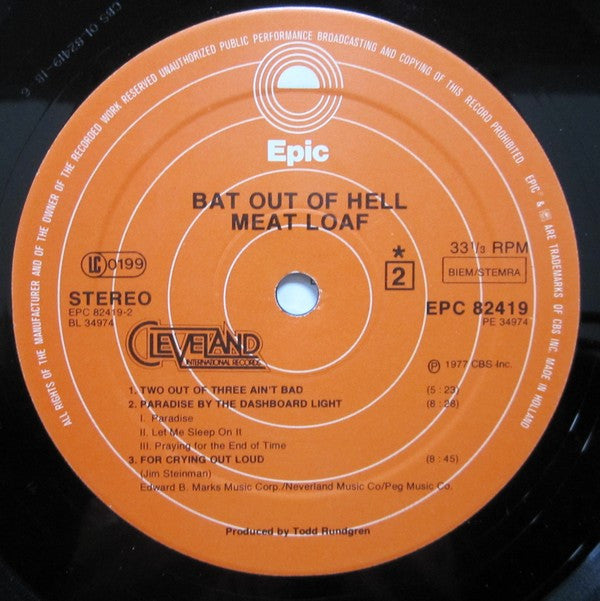 Meat Loaf : Bat Out Of Hell (LP, Album, Pri)