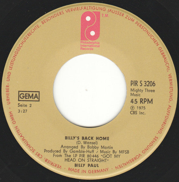 Billy Paul : I've Got So Much To Live For (7", Single)