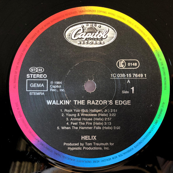 Helix (3) : Walkin' The Razor's Edge (LP, Album)
