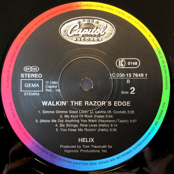 Helix (3) : Walkin' The Razor's Edge (LP, Album)