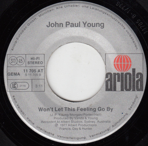 John Paul Young : Love Is In The Air (7", Single, Son)