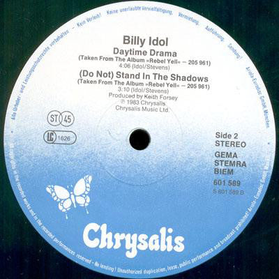 Billy Idol : Catch My Fall (12", Maxi)