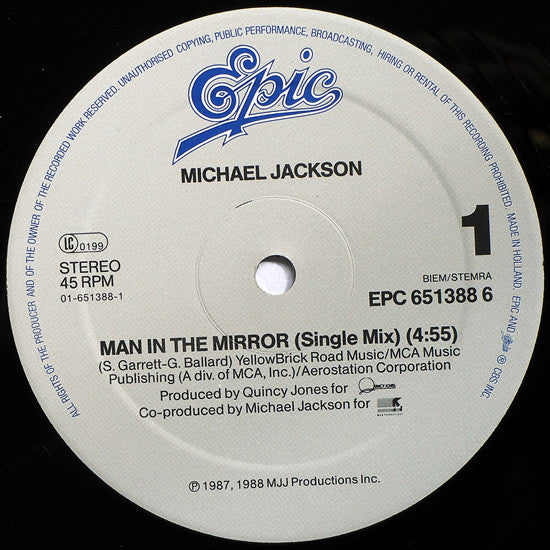 Michael Jackson : Man In The Mirror (12", Maxi)