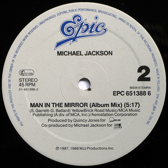 Michael Jackson : Man In The Mirror (12", Maxi)