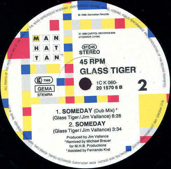 Glass Tiger : Someday  (12", Maxi)