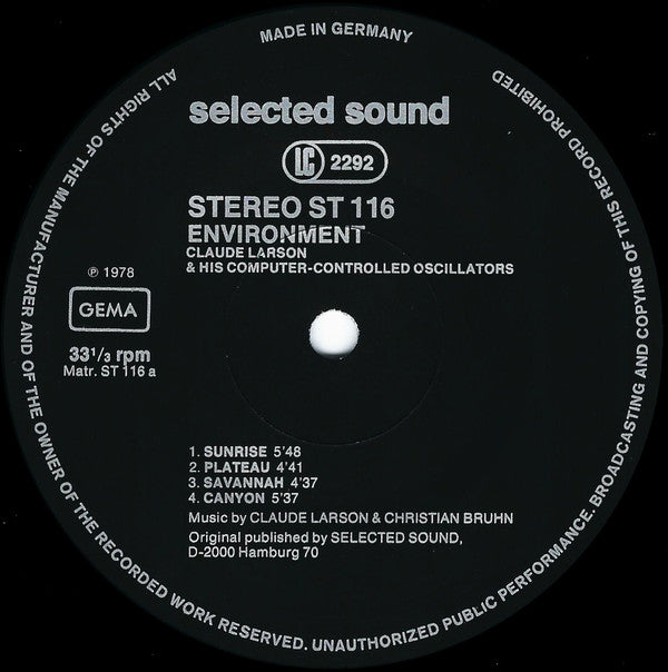 Claude Larson : Environment (LP)