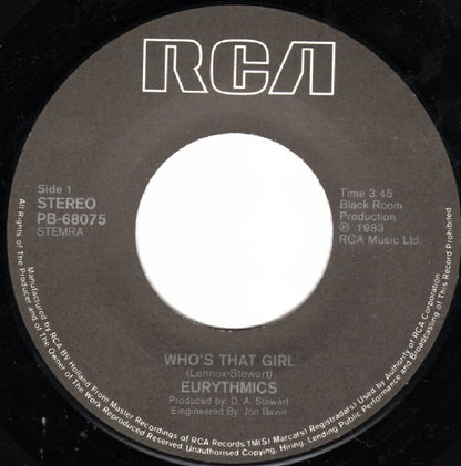 Eurythmics : Who's That Girl? (7", Single)
