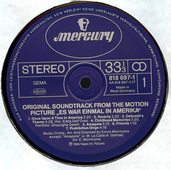 Ennio Morricone : Es War Einmal In Amerika (Original Motion Picture Soundtrack) (LP, Album)