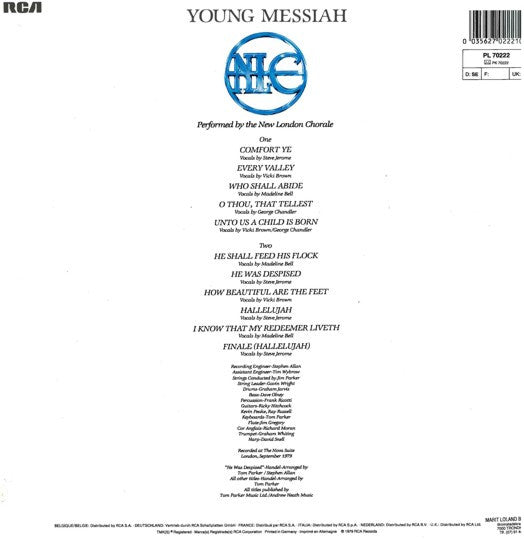 The New London Chorale* : Young Messiah (LP, Album, RE)