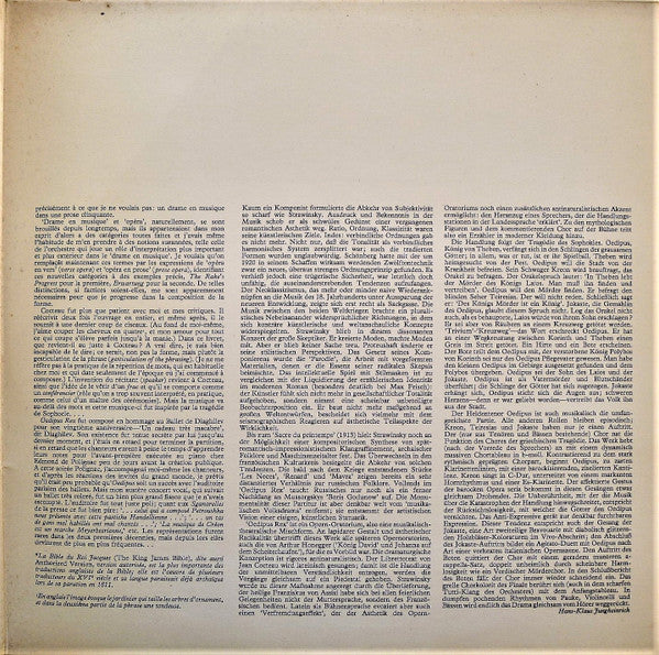 Stravinsky* - Leonard Bernstein, Tatiana Troyanos, René Kollo, Boston Symphony Orchestra : Oedipus Rex (LP, Gat)