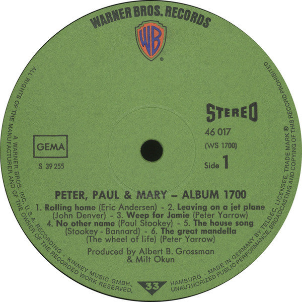 Peter, Paul And Mary* : Album 1700 (LP, Album, RE)