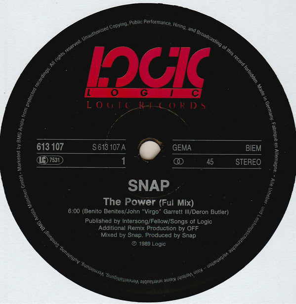 Snap! Introducing Turbo B. : The Power (Remix) (12", Maxi)