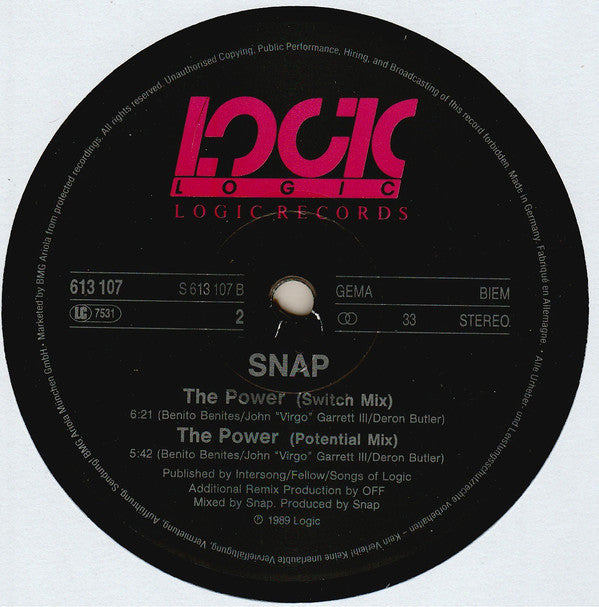 Snap! Introducing Turbo B. : The Power (Remix) (12", Maxi)