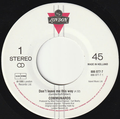 Communards* With Sarah Jane Morris : Don't Leave Me This Way (7", Single)