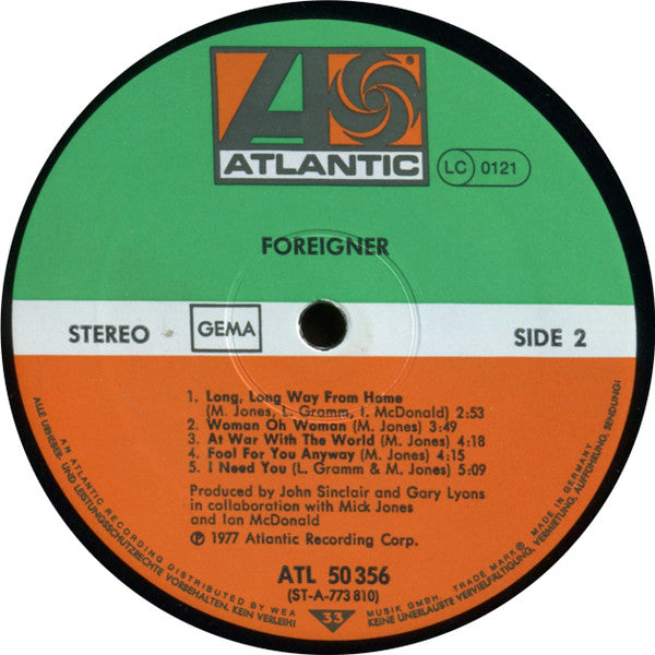 Foreigner : Foreigner (LP, Album, TEL)