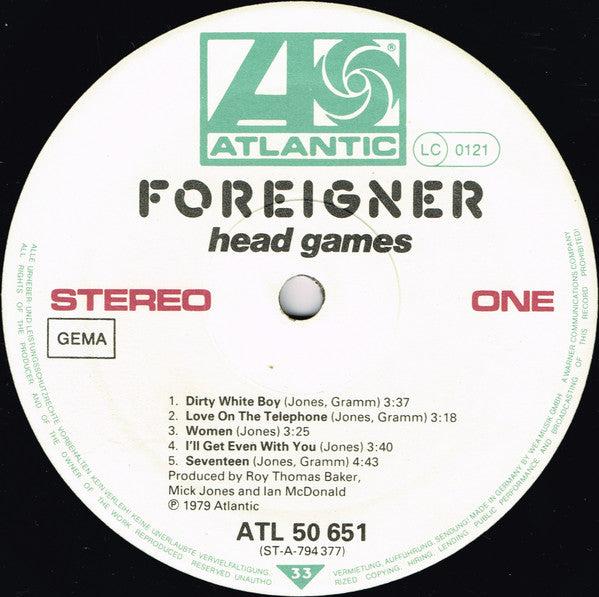 Foreigner : Head Games (LP, Album)