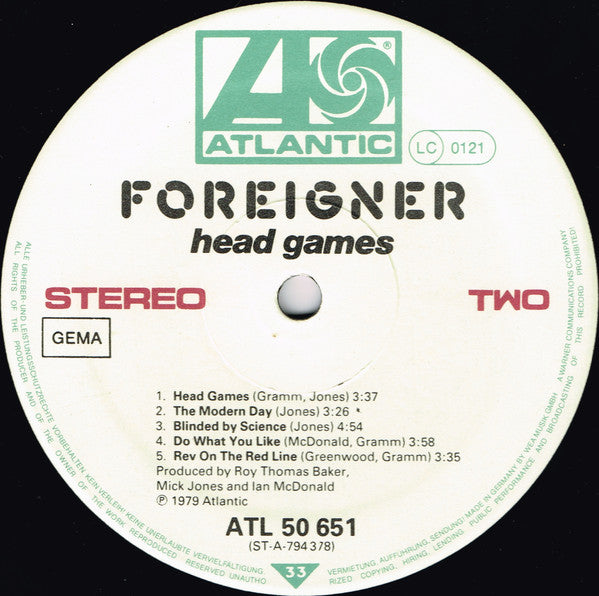 Foreigner : Head Games (LP, Album)