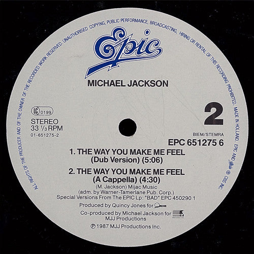 Michael Jackson : The Way You Make Me Feel (Special 12" Single Mixes) (12", Maxi)