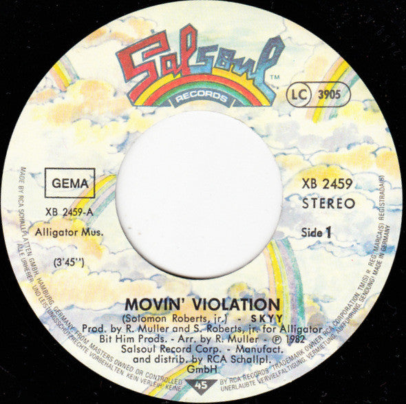 Skyy : Movin' Violation (7", Single)