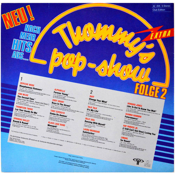 Various : Thommy's Pop-Show Extra Folge 2 (LP, Comp, Clu)