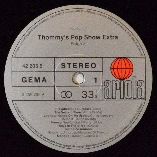 Various : Thommy's Pop-Show Extra Folge 2 (LP, Comp, Clu)
