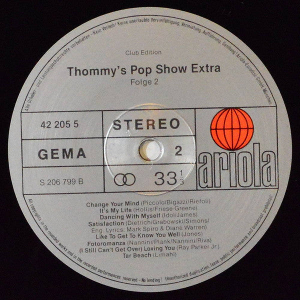 Various : Thommy's Pop-Show Extra Folge 2 (LP, Comp, Clu)