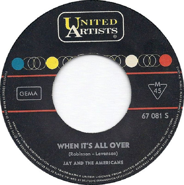Jay And The Americans* : Cara Mia (7", Single, Mono)
