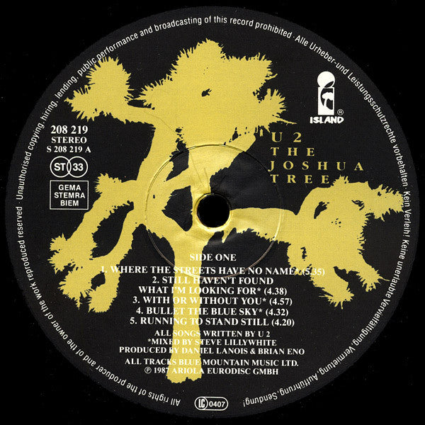 U2 : The Joshua Tree (LP, Album, RC3)