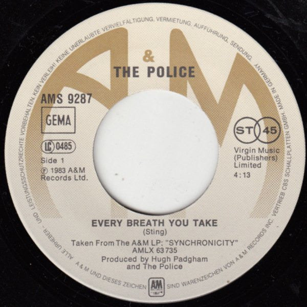 The Police : Every Breath You Take (7", Single)
