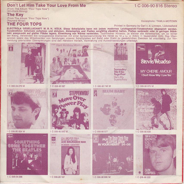 Four Tops : Don't Let Him Take Your Love From Me  (7", Single)
