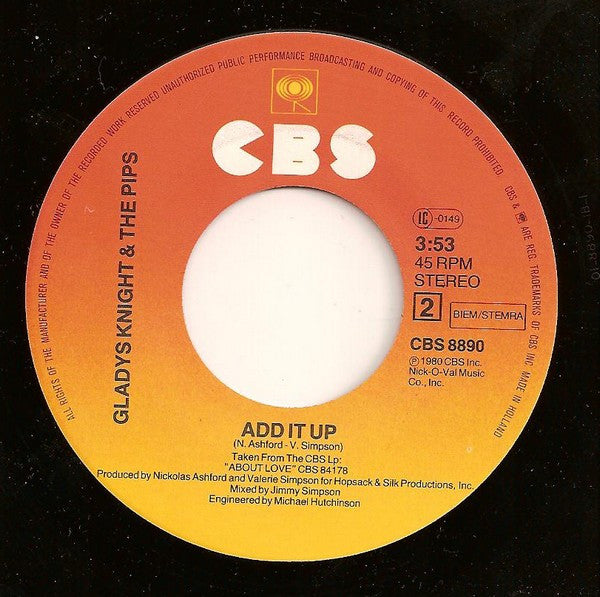 Gladys Knight & The Pips* : Taste Of Bitter Love (7", Single)