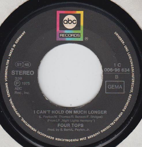 Four Tops : Seven Lonely Nights (7", Single)