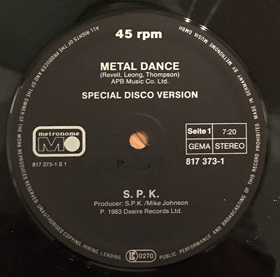 SPK : Metal Dance (12", Maxi)