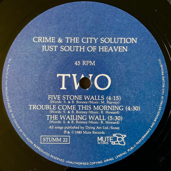 Crime + The City Solution* : Just South Of Heaven (LP, MiniAlbum)