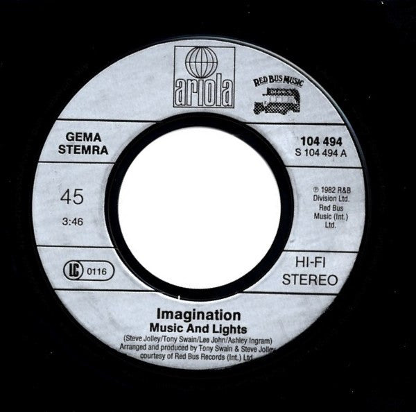 Imagination : Music And Lights (7", Single)