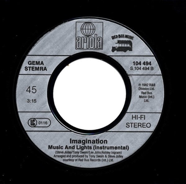 Imagination : Music And Lights (7", Single)