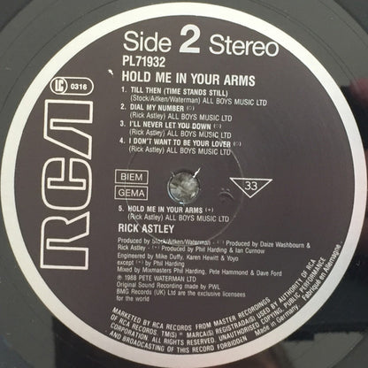 Rick Astley : Hold Me In Your Arms (LP, Album)