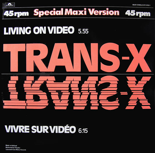 Trans-X - Living On Video / Vivre Sur Vidéo (12", EP, Maxi) (Near Mint (NM or M-))
