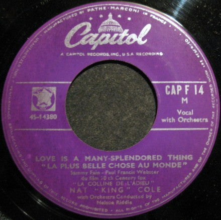 Nat King Cole : Love Is A Many-Splendored Thing / Autumn Leaves (7")