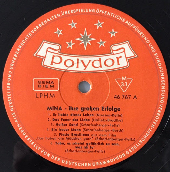Mina (3) : Ihre Grossen Erfolge (LP, Comp, Mono)