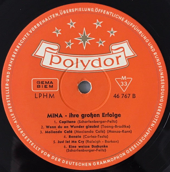 Mina (3) : Ihre Grossen Erfolge (LP, Comp, Mono)