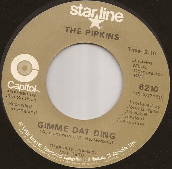 The Pipkins / Hotlegs : Gimme Dat Ding / Neanderthal Man (7", RE)