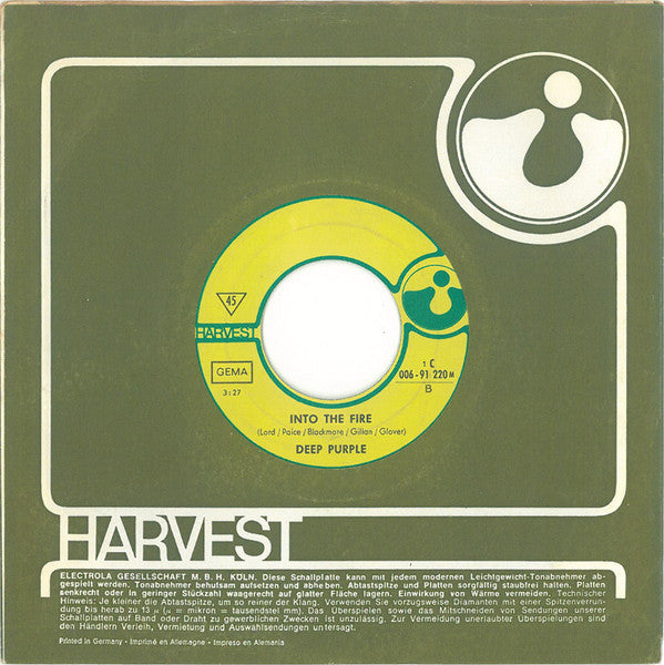Deep Purple : Speed King (7", Single, Mono)