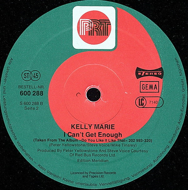 Kelly Marie : Feels Like I'm In Love / I Can't Get Enough (12")