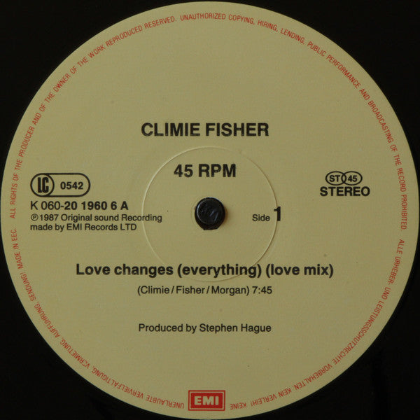 Climie Fisher : Love Changes (Everything) (12", Maxi)