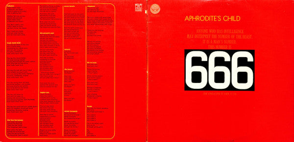 Aphrodite's Child : 666 (2xLP, Album, RP)